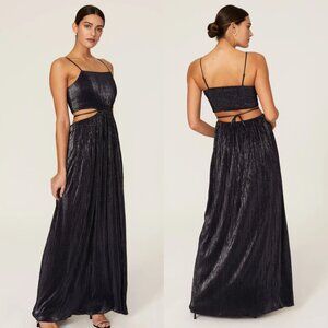 Jonathan Simkhai Daisy Plissé Pleated Cutout Maxi Dress